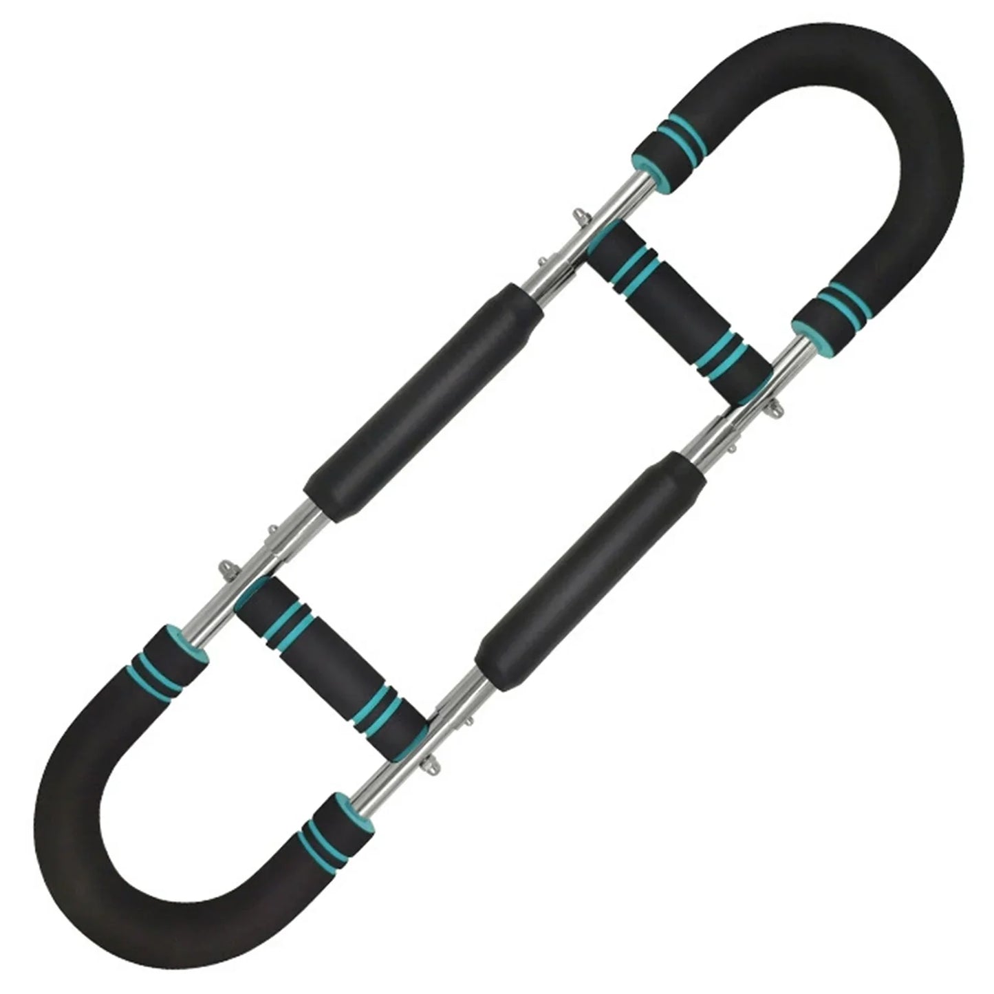 Aznolt black and teal foam-padded home fitness bar for strength training workouts