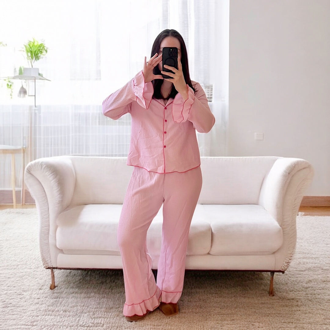 Rosy Ruffle Pajama Set
