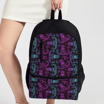 Print On Demand - Duo-Zip Backpack - "EOD BOMBre" (Pink/Purple/Teal)
