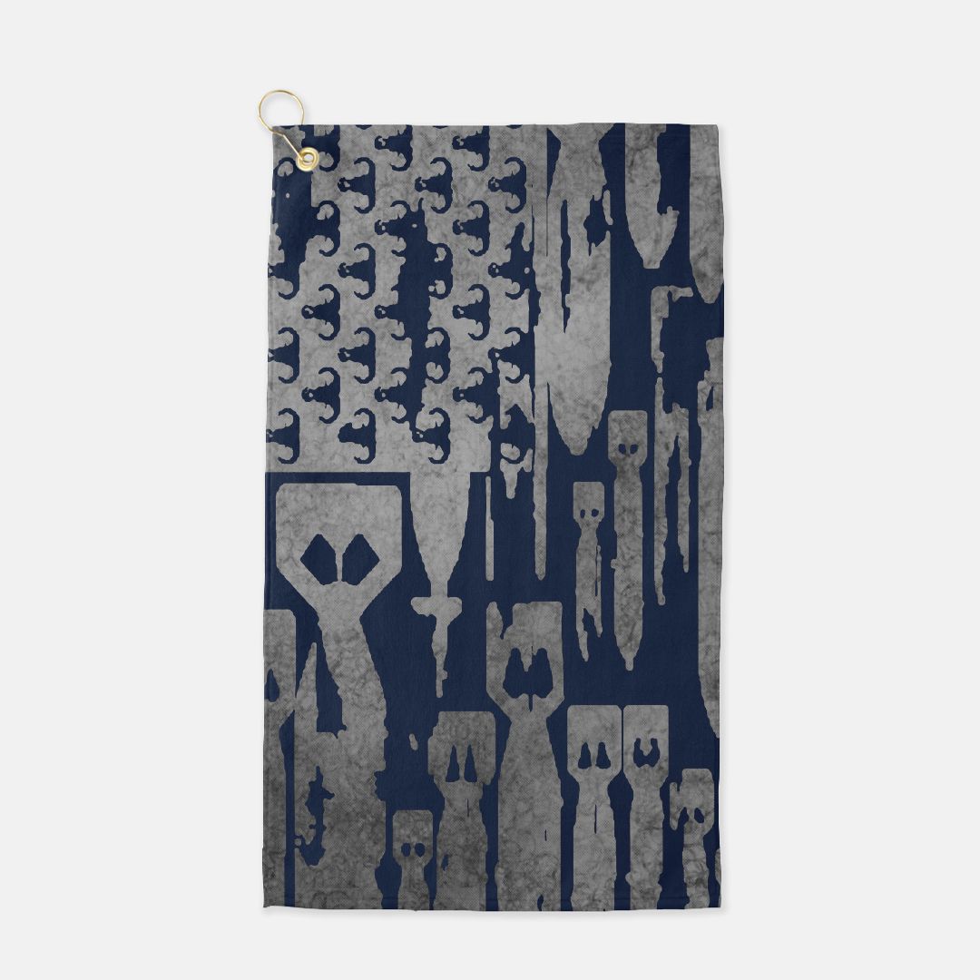 Print On Demand - Golf Towel - "EOD Bomb Flag" (Grey on Navy)