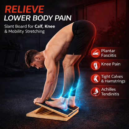 Jolissea® Adjustable Wooden Slant Board – Calf & Ankle Stretch Incline Balance Trainer