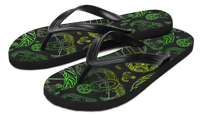 Flip Flops - "EOD Mixed Badges" (Lemon Lime on Black)