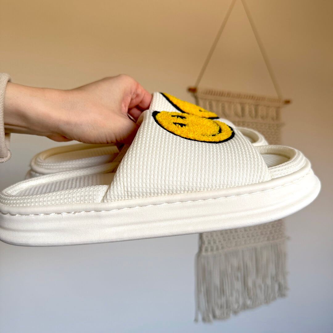 Happy Face Platform Slides Sandals