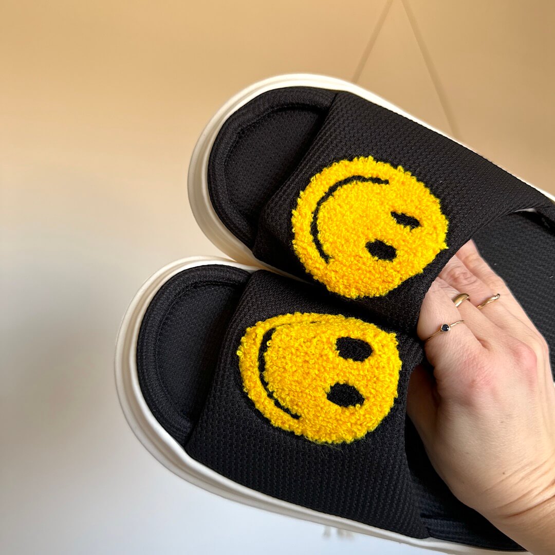 Happy Face Platform Slides Sandals