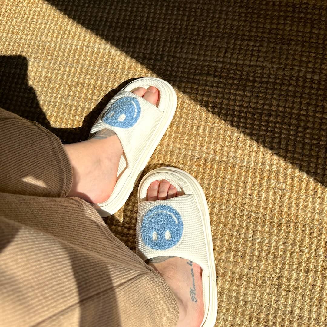 Happy Face Platform Slides Sandals