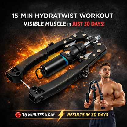 Jolissea muscle trainer hand grip device with a fit man demonstrating its use — the perfect home fitness solution.