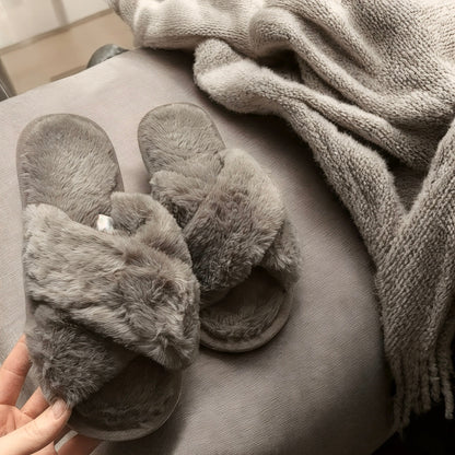 Nordic Cozy Cross Band Slippers