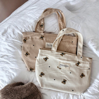 Teddy Bear Corduroy Makeup Bags
