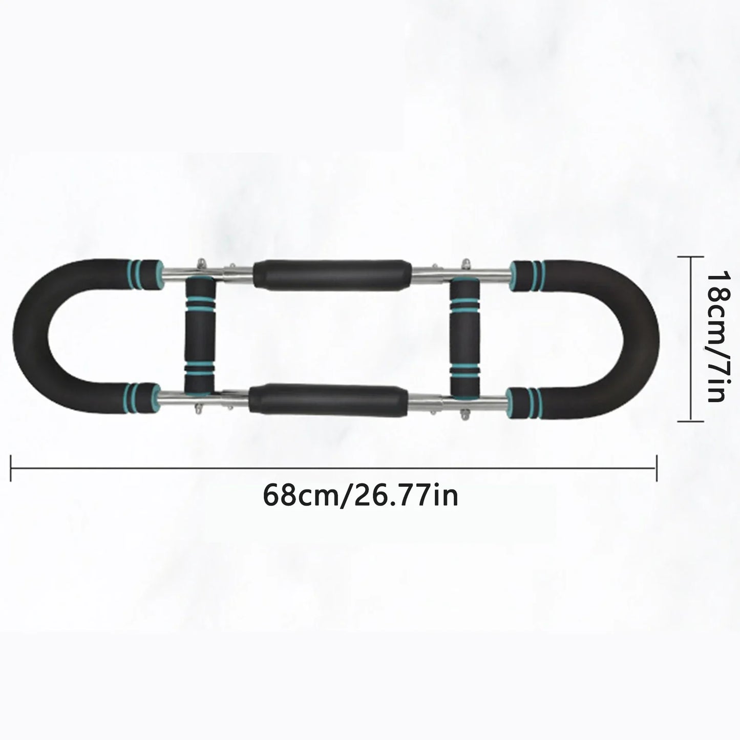 Aznolt home fitness pull-up bar with foam grips, 68cm long by 18cm wide, on white background