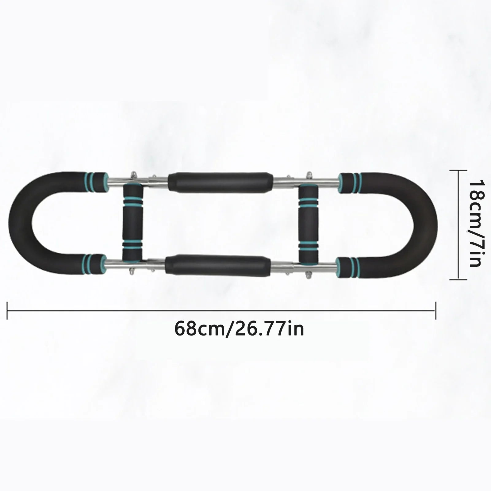Aznolt home fitness pull-up bar with foam grips, 68cm long by 18cm wide, on white background