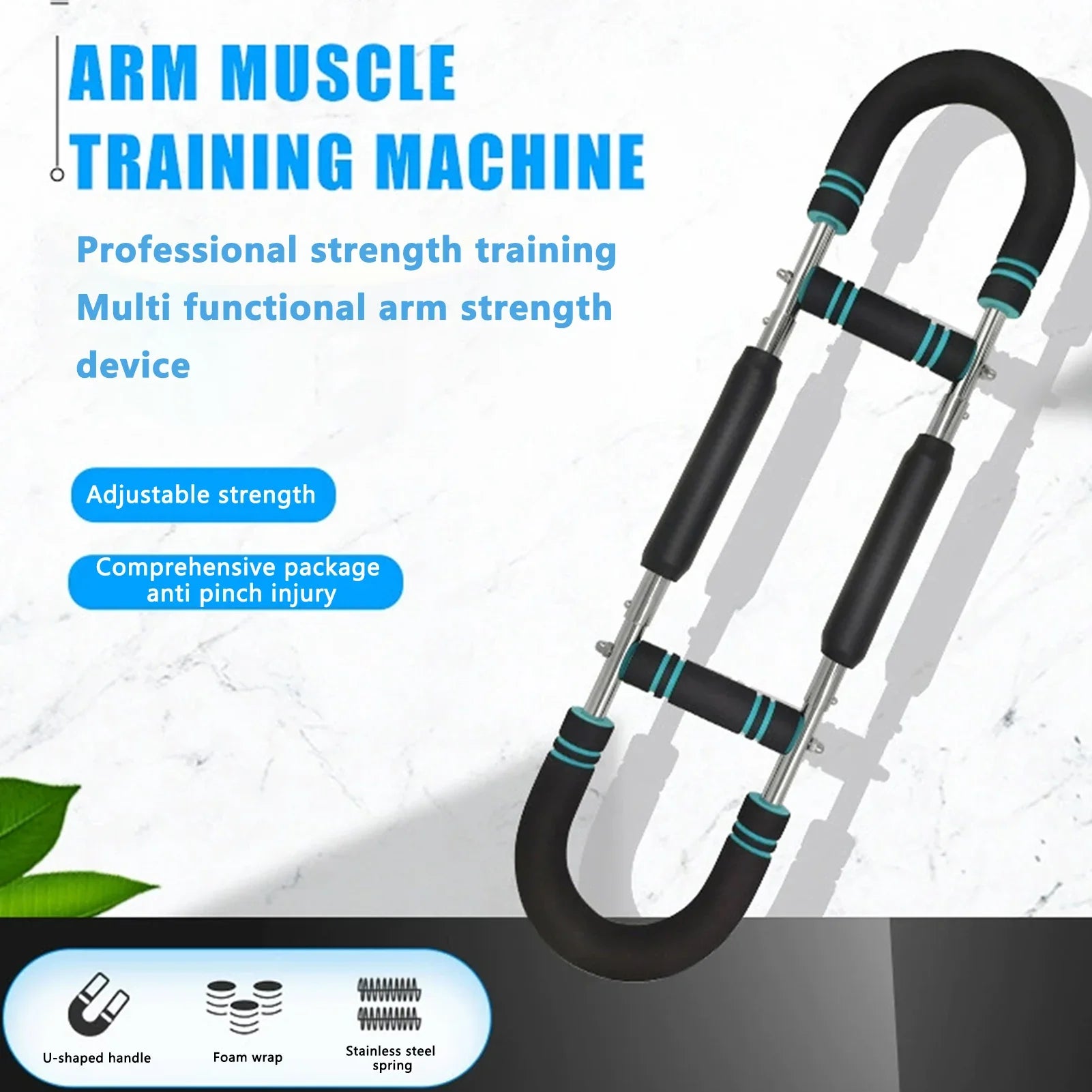 Adjustable arm muscle training machine with foam grips for home strength workouts by Aznolt