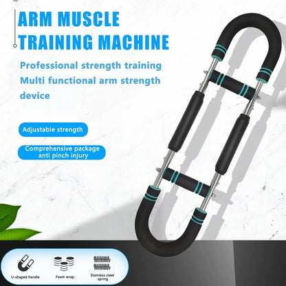 Adjustable arm muscle training machine with foam grips for home strength workouts by Aznolt
