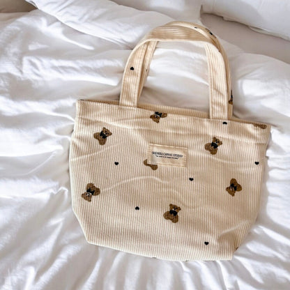 Teddy Bear Corduroy Makeup Bags
