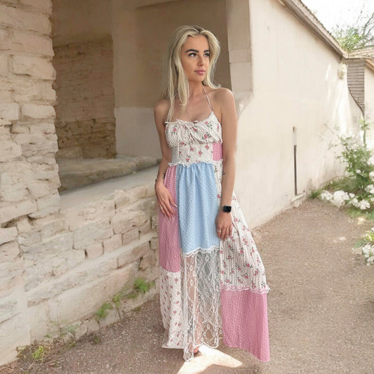 Belle Flower Patchwork Dress