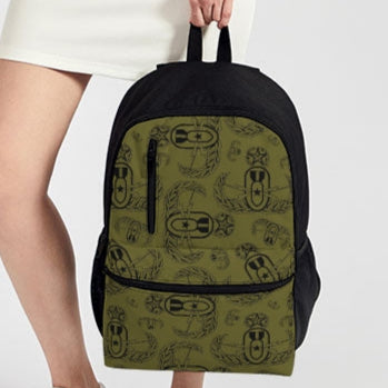Print On demand - Duo-Zip Backpack - "EOD Badges x 3" (OD Green)