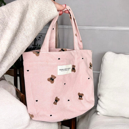 Teddy Bear Corduroy Makeup Bags