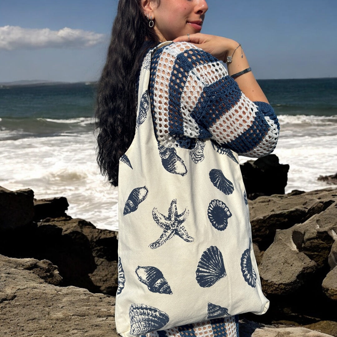 Seas The Day Canvas Tote Bag