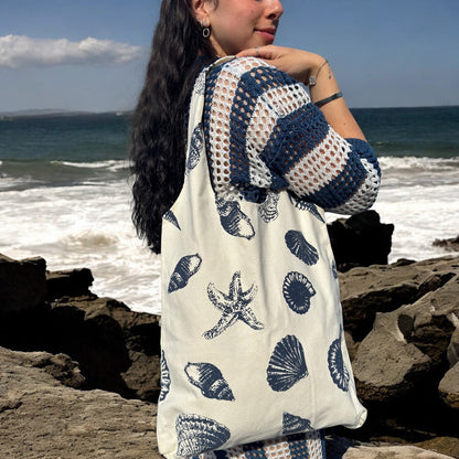 Seas The Day Canvas Tote Bag