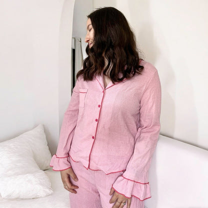 Rosy Ruffle Pajama Set