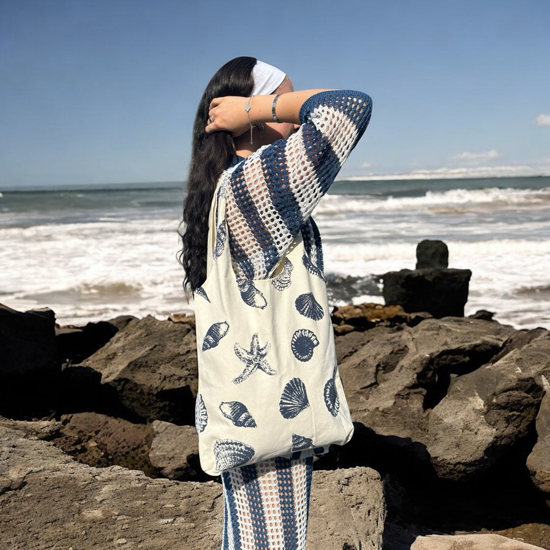 Seas The Day Canvas Tote Bag