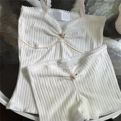 Lace 2 Pcs Women's Pajama Lingerie Set
